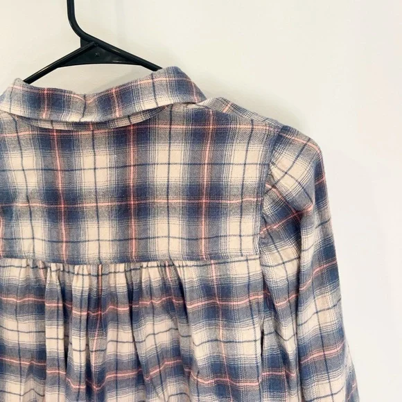 RAILS Angelica Button Down Flannel Plaid Shirt in Natural Marine Pink - Picture 6 of 9